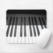 Tapis De Souris réflexion des clés noires et blanches de piano (Avec souris)
