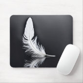 Tapis De Souris Réflexion en plumes blanches (Avec souris)