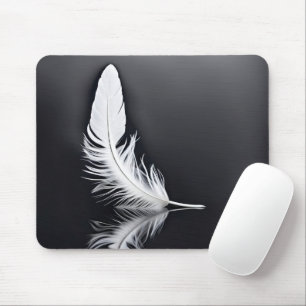 Tapis De Souris Réflexion en plumes blanches