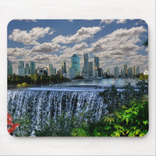 Tapis De Souris RÉFLEXIONS des cascades de rivière d'once Brisba