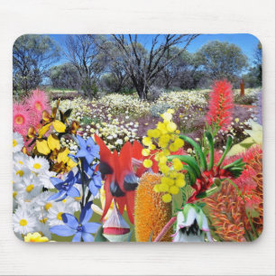 Tapis De Souris RÉFLEXIONS des fleurs sauvages d'Australien d'onc