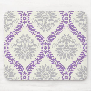 Tapis De Souris régal violet gris et crème damassé