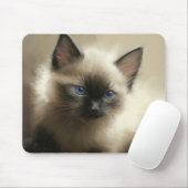 Tapis De Souris Regard D'Innocence Siamese Kitten Portrait (Avec souris)