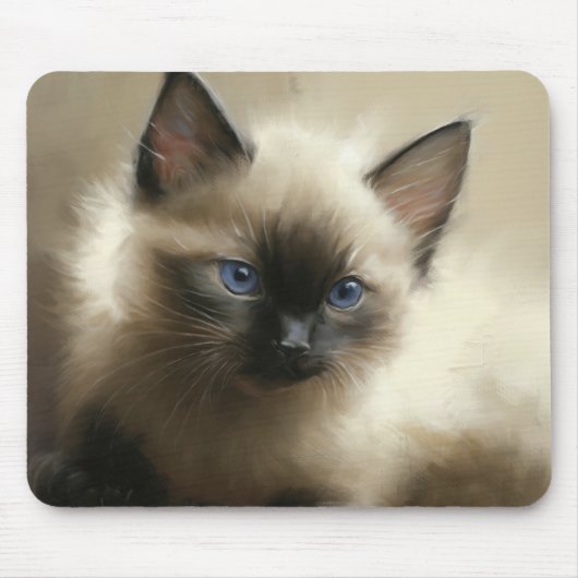 Tapis De Souris Regard D'Innocence Siamese Kitten Portrait (Devant)