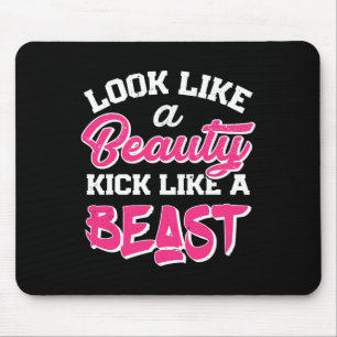 Tapis De Souris Regardez Comme Beauté Kick Like Beast T Shirt Wome