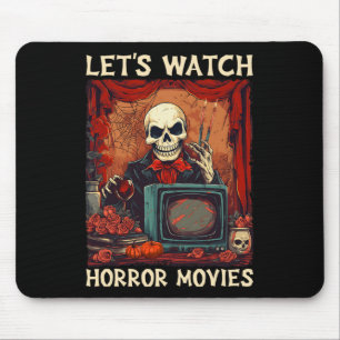 Tapis De Souris Regardons les films d'horreur Gothic Halloween Ske