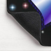 Tapis De Souris Regenbogen-Herz mit Sternchen auf schwarz (Coin)