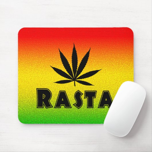 Tapis De Souris Reggae Rasta Feuille Rastafarian Jamaïque Mousepad (Avec souris)