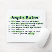 Tapis De Souris Règles d'Aspie (Avec souris)