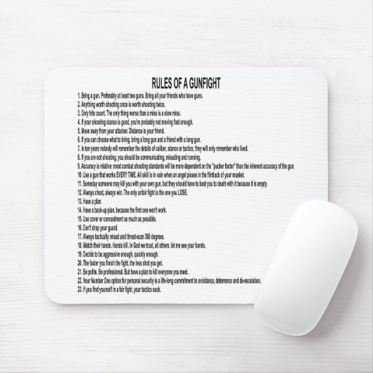 Tapis De Souris Règles d'un combat d'arme à feu (Avec souris)