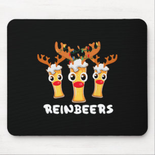 Tapis De Souris Reinbeers Funny Reindeer Bière Noël Boire X