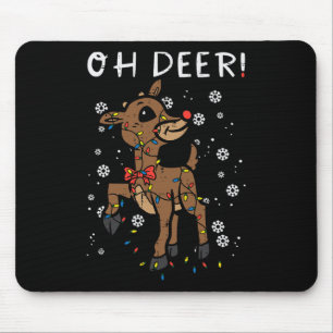 Tapis De Souris Reindeer de Noël Oh Deer mignonne Noël Garçons Fil