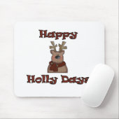 Tapis De Souris Reindeer Holly Days Tshirts et cadeaux (Avec souris)