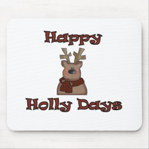 Tapis De Souris Reindeer Holly Days Tshirts et cadeaux