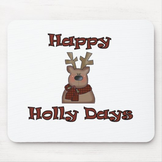 Tapis De Souris Reindeer Holly Days Tshirts et cadeaux (Devant)
