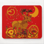 Tapis De Souris Reindeer Noël Vacances Cercles Abstraits Design (Devant)