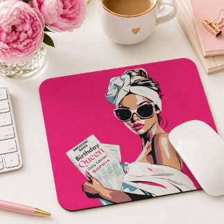 Tapis De Souris Reine d'anniversaire tendance personnalisée