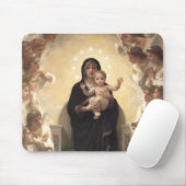 Tapis De Souris Reine des Anges Regina Angelorum par Bouguereau (Avec souris)