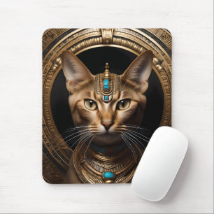 Tapis De Souris Reine du Nil : Cléopâtre le chat à la tête