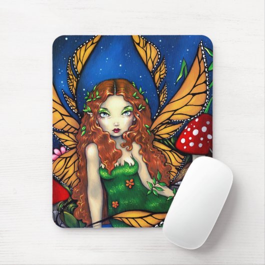 Tapis De Souris "Reine féerique d'une chevelure rouge" Mousepad (Avec souris)