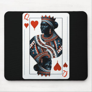 Tapis De Souris reine noire de cœur jeu de cartes fier noir w