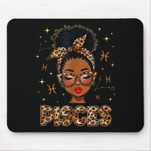 Tapis De Souris Reine Poissons femmes noires fille afro anniversai