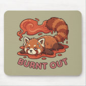 Tapis De Souris Relatable "Burnt Out" Red Panda – Cute Melted Aest (Devant)