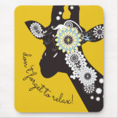Tapis De Souris Relax - Yellow Funky Cool Giraffe (Devant)