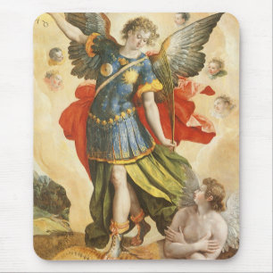 Tapis De Souris Religieux Vintage, Saint Michel vainc Lucifer