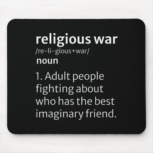 Tapis De Souris Religious War Dictionary Sarcastic Definition Funn (Devant)