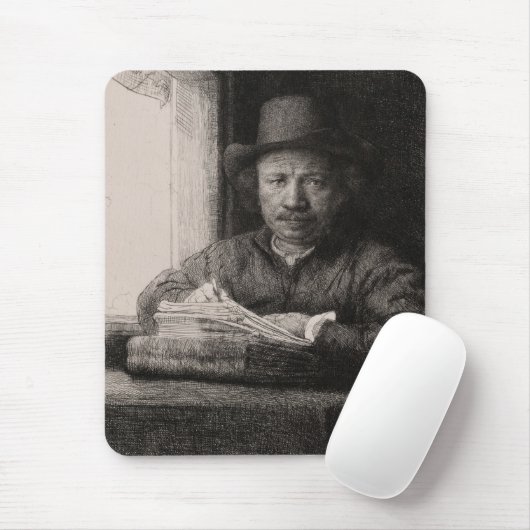 Tapis De Souris Rembrandt Self-Portrait CC0169 Mousepad (Avec souris)