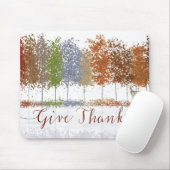 Tapis De Souris Remerciez Thanksgiving Trees et Lone Deer (Avec souris)