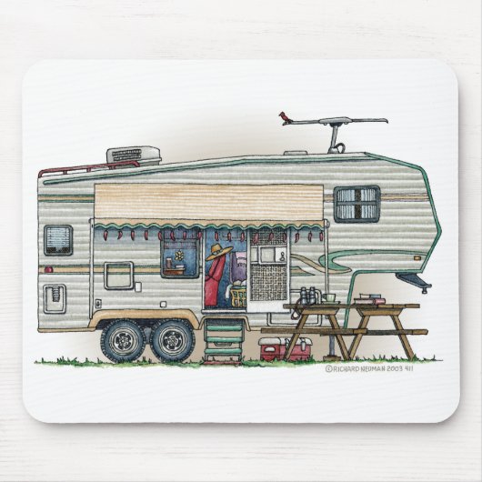 Tapis De Souris Remorque mignonne de voyage de campeur de (Devant)
