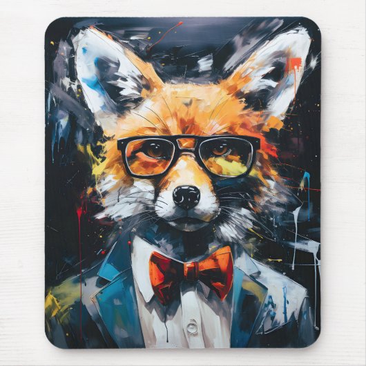 Tapis De Souris Renard Abstrait minimaliste (Devant)