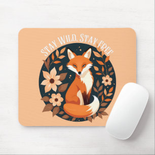 Tapis De Souris Renard Boho "Reste Sauvage, Reste Libre" Conceptio