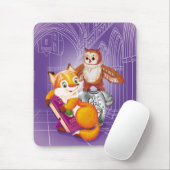 Tapis De Souris renard et hibou (Avec souris)