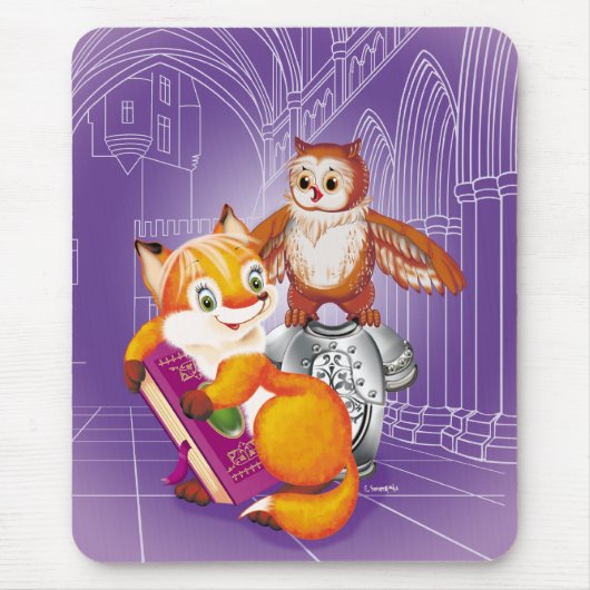 Tapis De Souris renard et hibou (Devant)
