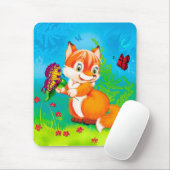 Tapis De Souris renard et papillon (Avec souris)