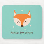 Tapis De Souris Renard joyeux<br><div class="desc">Cute mousepad avec un renard et des étoiles joyeux. © Mood 4 Cute</div>