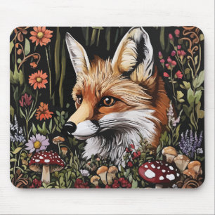 Tapis De Souris Renard Mystique dans la Forêt Enchantée