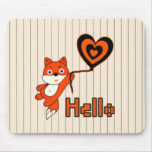 Tapis De Souris Renard orange avec le pavé de la souris sur gel ca