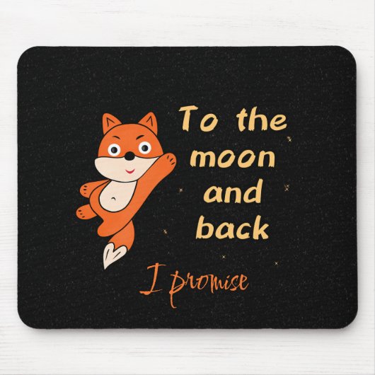 Tapis De Souris Renard orange avec lune (Devant)