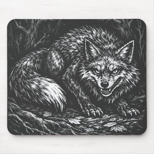 Tapis De Souris Renard rusé de la forêt — par BurnsInHell (Devant)