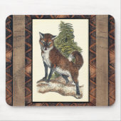 Tapis De Souris Renard rustique sur un tronc d'arbre (Devant)