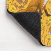 Tapis De Souris Renards et papillons sur orange (Coin)