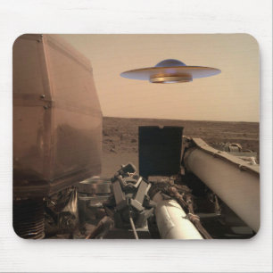 Tapis De Souris Rencontre avec la soucoupe UFO Alien Mars InSight