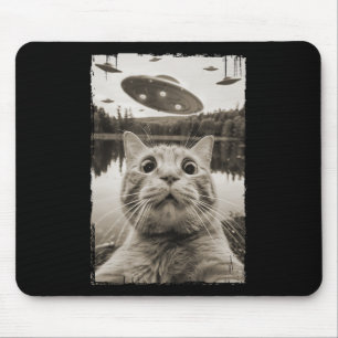 Tapis De Souris Rencontres vintages De Cat Ufo - Drôle Ufo Et Cat