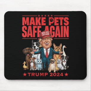 Tapis De Souris Rendre les animaux en sécurité Trump 2024 Sauver n