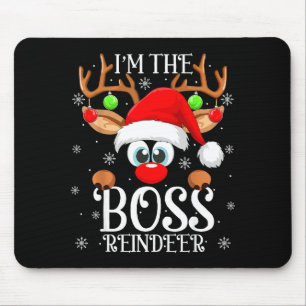 Tapis De Souris Renne de patron Noël Famille appariée Groupe Amusa