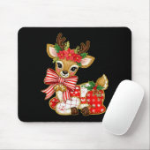 Tapis De Souris Renne Patchwork Noël Fille Prépa Noël Fêtes (Avec souris)